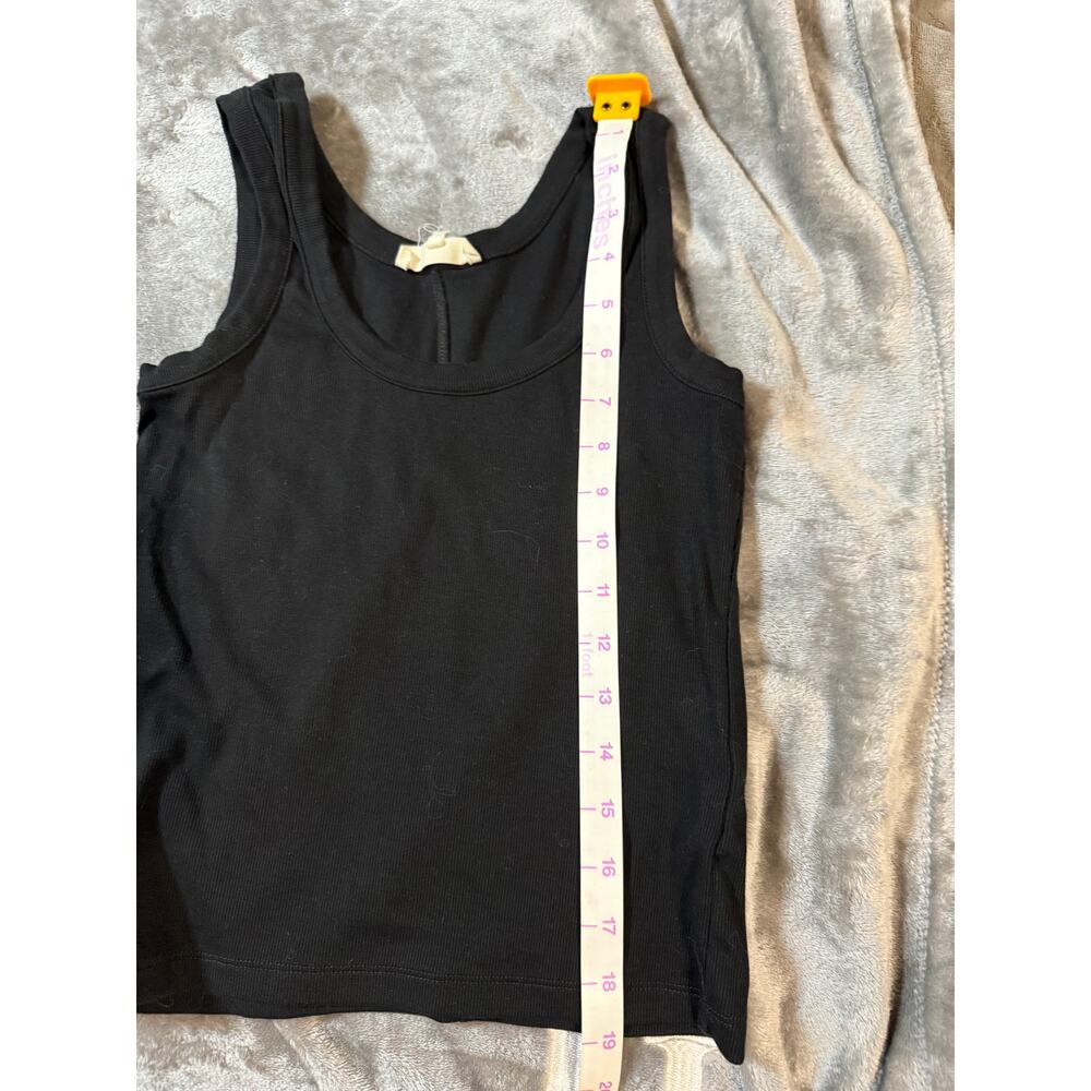 NWT Madewell Size XS Black (Re)generative Cotton Ribbed‎ Scoopneck Tank Y2K - Picture 6 of 6